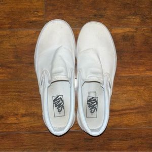 White Slip-On Vans